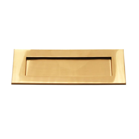 This is an image of Spira Brass - Victorian Letter Plate 250mm Polished Brass available to order from T.H Wiggans Architectural Ironmongery in Kendal, quick delivery and discounted prices.