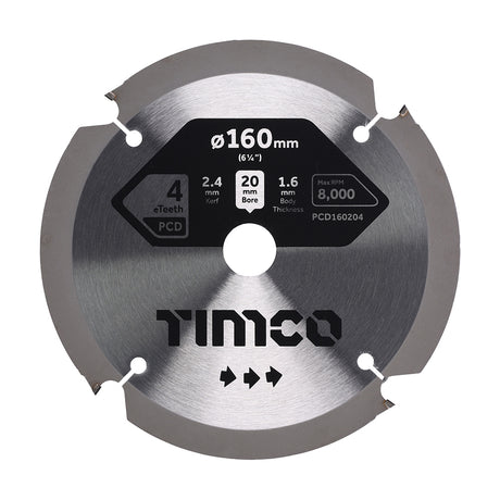 This is an image showing TIMCO PCD Fibre Cement Saw Blade - 160 x 20 x 4T - 1 Each Clamshell available from T.H Wiggans Ironmongery in Kendal, quick delivery at discounted prices.