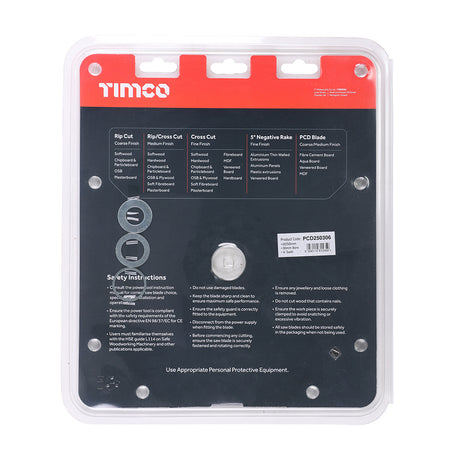 This is an image showing TIMCO PCD Fibre Cement Saw Blade - 250 x 30 x 6T - 1 Each Clamshell available from T.H Wiggans Ironmongery in Kendal, quick delivery at discounted prices.