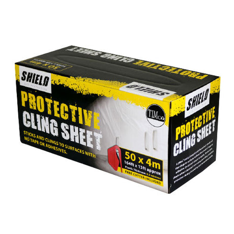 This is an image showing TIMCO Protective Cling Sheet - 50m x 4m - 1 Each Box available from T.H Wiggans Ironmongery in Kendal, quick delivery at discounted prices.