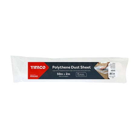 This is an image showing TIMCO Polythene Dust Sheet - 50m x 2m - 1 Each Bag available from T.H Wiggans Ironmongery in Kendal, quick delivery at discounted prices.