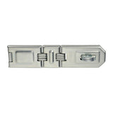 This is an image showing TIMCO Double Hinged Hasp & Staple - Zinc - 200mm - 1 Each Blister Pack available from T.H Wiggans Ironmongery in Kendal, quick delivery at discounted prices.