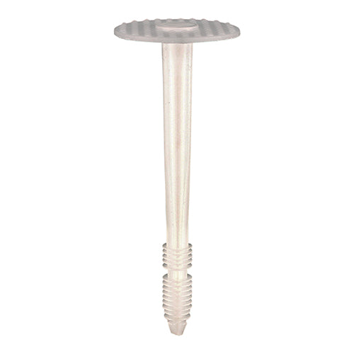 This is an image showing TIMCO Plastic Insulation Fixings - White - 8.0 x 90 - 100 Pieces Bag available from T.H Wiggans Ironmongery in Kendal, quick delivery at discounted prices.
