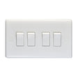 This is an image showing Eurolite Enhance White Plastic 2 Gang Switch - White pl3042 available to order from T.H. Wiggans Ironmongery in Kendal, quick delivery and discounted prices.