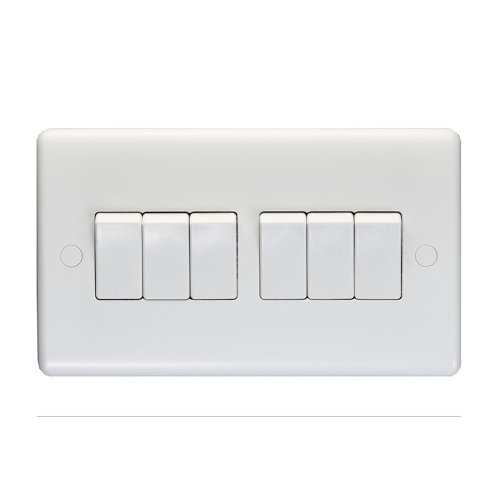 This is an image showing Eurolite Enhance White Plastic 2 Gang Switch - White pl3062 available to order from T.H. Wiggans Ironmongery in Kendal, quick delivery and discounted prices.