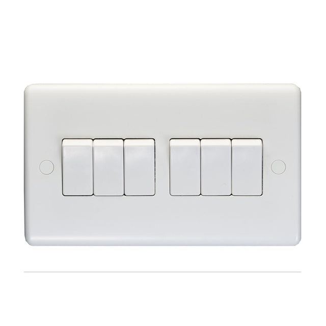 This is an image showing Eurolite Enhance White Plastic 2 Gang Switch - White pl3062 available to order from T.H. Wiggans Ironmongery in Kendal, quick delivery and discounted prices.