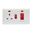 This is an image showing Eurolite Enhance White Plastic 45Amp Switch with a Socket and Neon Indicator - White pl3311 available to order from T.H. Wiggans Ironmongery in Kendal, quick delivery and discounted prices.