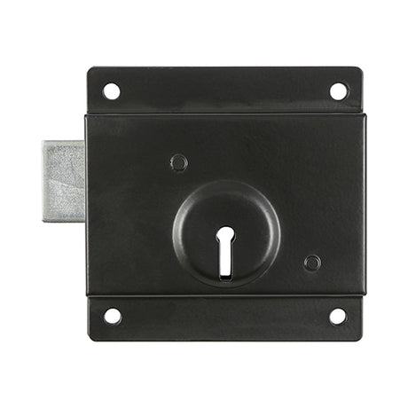 This is an image showing TIMCO Press Lock - Black - 4" - 1 Each Plain Bag available from T.H Wiggans Ironmongery in Kendal, quick delivery at discounted prices.