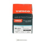 This is an image showing TIMCO Polymer Headed Pins - A4 Stainless Steel - Cream - 30mm - 250 Pieces Box available from T.H Wiggans Ironmongery in Kendal, quick delivery at discounted prices.