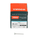 This is an image showing TIMCO Polymer Headed Pins - A4 Stainless Steel - Chartwell Green - 30mm - 250 Pieces Box available from T.H Wiggans Ironmongery in Kendal, quick delivery at discounted prices.