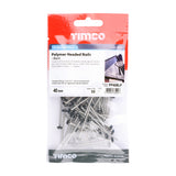 This is an image showing TIMCO Polymer Headed Pins - Stainless Steel - Black - 40mm - 50 Pieces TIMpac available from T.H Wiggans Ironmongery in Kendal, quick delivery at discounted prices.