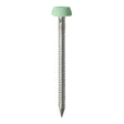 This is an image showing TIMCO Polymer Headed Pins - A4 Stainless Steel - Chartwell Green - 40mm - 250 Pieces Box available from T.H Wiggans Ironmongery in Kendal, quick delivery at discounted prices.