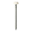 This is an image showing TIMCO Polymer Headed Pins - Stainless Steel - White - 40mm - 50 Pieces TIMpac available from T.H Wiggans Ironmongery in Kendal, quick delivery at discounted prices.