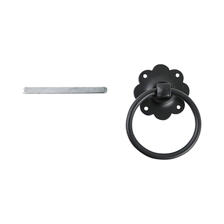 This is an image showing TIMCO Ring Gate Latch - Plain - Black - 6" - 1 Each TIMbag available from T.H Wiggans Ironmongery in Kendal, quick delivery at discounted prices.