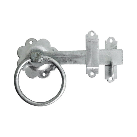This is an image showing TIMCO Ring Gate Latch - Plain - Hot Dipped Galvanised - 6" - 1 Each TIMbag available from T.H Wiggans Ironmongery in Kendal, quick delivery at discounted prices.