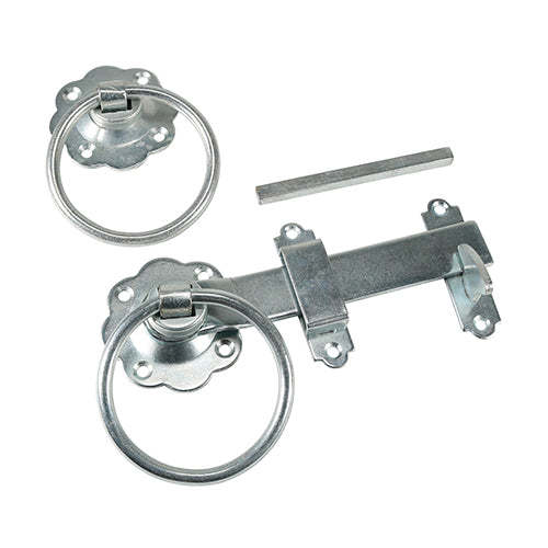 This is an image showing TIMCO Ring Gate Latch - Plain - Zinc - 6" - 1 Each Plain Bag available from T.H Wiggans Ironmongery in Kendal, quick delivery at discounted prices.