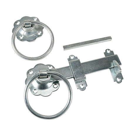 This is an image showing TIMCO Ring Gate Latch - Plain - Zinc - 6" - 1 Each Plain Bag available from T.H Wiggans Ironmongery in Kendal, quick delivery at discounted prices.