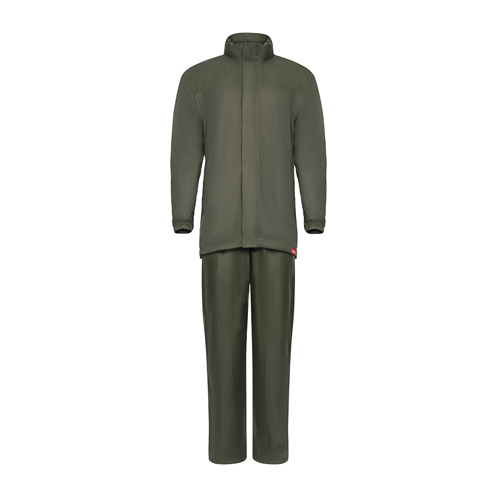 This is an image showing TIMCO Rain Jacket & Trousers - Green - Medium - 1 Each Bag available from T.H Wiggans Ironmongery in Kendal, quick delivery at discounted prices.