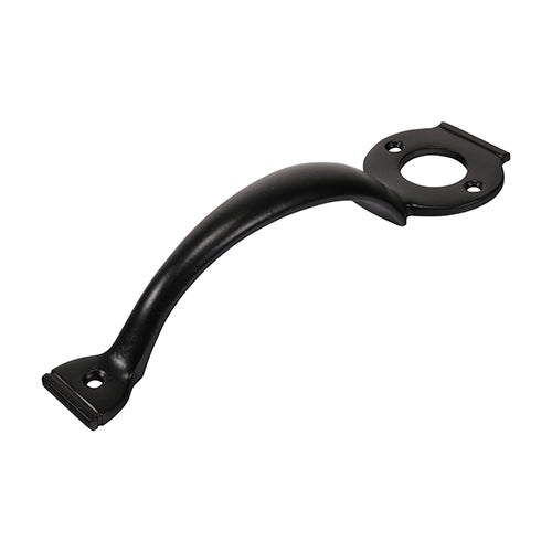 This is an image showing TIMCO Escutcheon Handle - Black - 8" - 1 Each Plain Bag available from T.H Wiggans Ironmongery in Kendal, quick delivery at discounted prices.