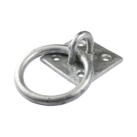 This is an image showing TIMCO Ring on Plate - Hot Dipped Galvanised - 2" - 1 Each Plain Bag available from T.H Wiggans Ironmongery in Kendal, quick delivery at discounted prices.