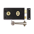 This is an image showing TIMCO Rim Sash Lock - Inward and Outward Keep - Black - 143 x 83mm - 1 Each Plain Bag available from T.H Wiggans Ironmongery in Kendal, quick delivery at discounted prices.
