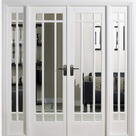 This is an image showing LPD - Manhattan W6 Primed White Doors 1904 x 2031 available from T.H Wiggans Ironmongery in Kendal, quick delivery at discounted prices.