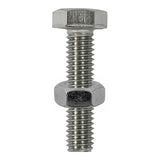 This is an image showing TIMCO Set Screws & Hex Nuts - Stainless Steel - M10 x 25 - 2 Pieces TIMpac available from T.H Wiggans Ironmongery in Kendal, quick delivery at discounted prices.