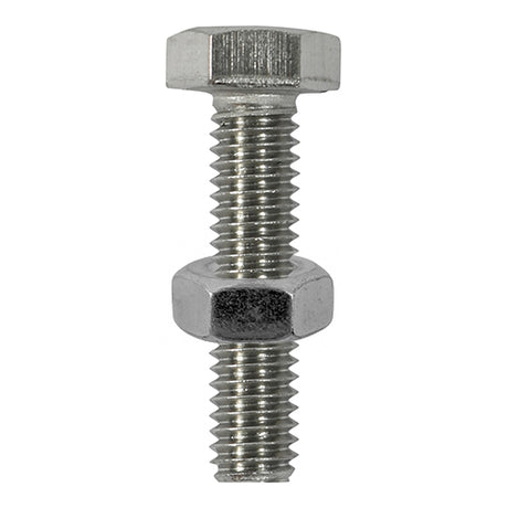 This is an image showing TIMCO Set Screws & Hex Nuts - Stainless Steel - M12 x 50 - 2 Pieces TIMpac available from T.H Wiggans Ironmongery in Kendal, quick delivery at discounted prices.