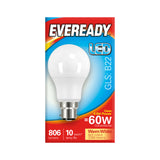 This is an image showing TIMCO Eveready LED GLS Light Bulb - B22 - 806 Lumen - 8.8W - Warm Light - 806 Lumen - 5 Pieces Pack available from T.H Wiggans Ironmongery in Kendal, quick delivery at discounted prices.