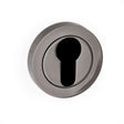 This is an image of STATUS Euro Escutcheon on Round Rose - Black Nickel available to order from T.H Wiggans Architectural Ironmongery in Kendal, quick delivery and discounted prices.