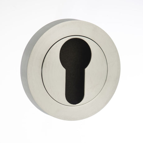 This is an image of STATUS Euro Escutcheon on Round Rose - Satin Chrome available to order from T.H Wiggans Architectural Ironmongery in Kendal, quick delivery and discounted prices.