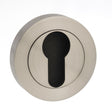 This is an image of STATUS Euro Escutcheon on Round Rose - Satin Nickel available to order from T.H Wiggans Architectural Ironmongery in Kendal, quick delivery and discounted prices.