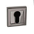 This is an image of STATUS Euro Escutcheon on Square Rose - Black Nickel available to order from T.H Wiggans Architectural Ironmongery in Kendal, quick delivery and discounted prices.