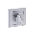 This is an image of STATUS WC Turn and Release on Square Rose - Satin Chrome available to order from T.H Wiggans Architectural Ironmongery in Kendal, quick delivery and discounted prices.