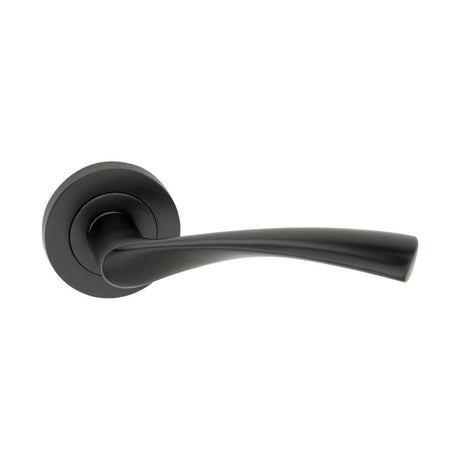 This is an image of Spira Brass - Mercury Lever Door Handle Matt Black available to order from T.H Wiggans Architectural Ironmongery in Kendal, quick delivery and discounted prices.