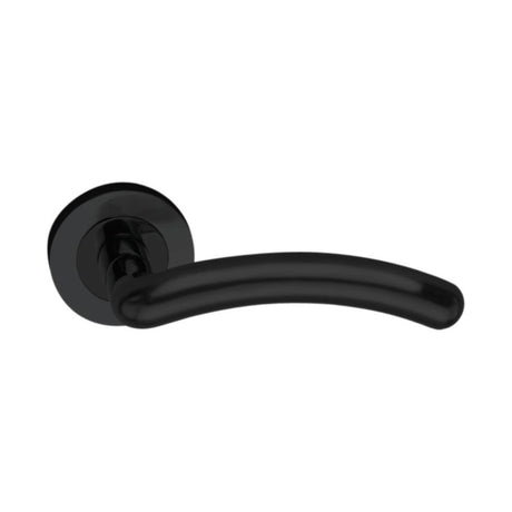 This is an image of Spira Brass - Taurus Lever Door Handle Matt Black available to order from T.H Wiggans Architectural Ironmongery in Kendal, quick delivery and discounted prices.