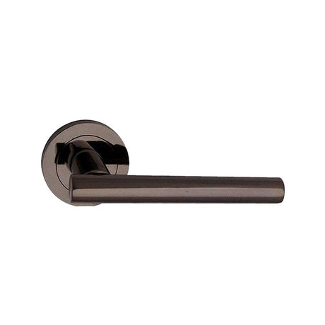 This is an image of Spira Brass - Jura Lever Door Handle Black Nickel available to order from T.H Wiggans Architectural Ironmongery in Kendal, quick delivery and discounted prices.