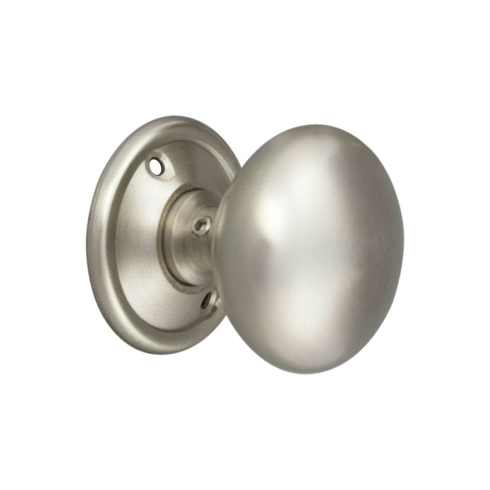 This is an image of Spira Brass - Cottage Large 50mm Rim/Mortice Door Knob Satin Chrome available to order from T.H Wiggans Architectural Ironmongery in Kendal, quick delivery and discounted prices.