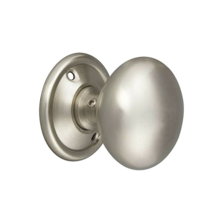 This is an image of Spira Brass - Cottage Large 50mm Rim/Mortice Door Knob Satin Chrome available to order from T.H Wiggans Architectural Ironmongery in Kendal, quick delivery and discounted prices.