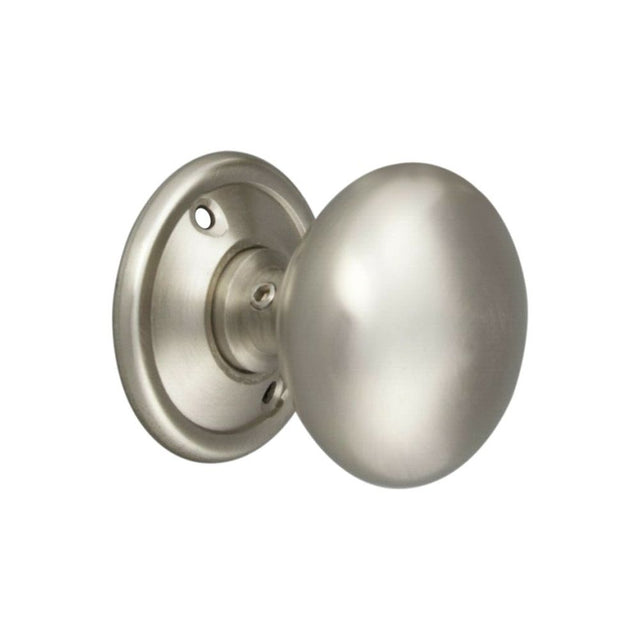 This is an image of Spira Brass - Cottage Large 50mm Rim/Mortice Door Knob Satin Chrome available to order from T.H Wiggans Architectural Ironmongery in Kendal, quick delivery and discounted prices.