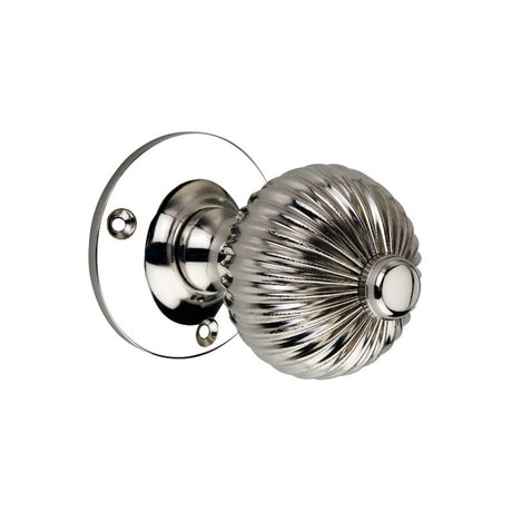 This is an image of Spira Brass - Regency Mortice Door Knob Polished Nickel available to order from T.H Wiggans Architectural Ironmongery in Kendal, quick delivery and discounted prices.