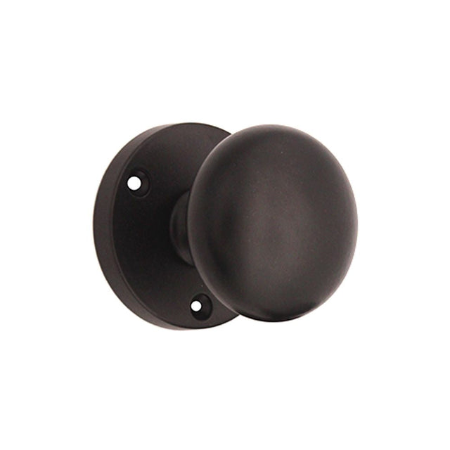 This is an image of Spira Brass - Victorian Door Knob Matt Black available to order from T.H Wiggans Architectural Ironmongery in Kendal, quick delivery and discounted prices.