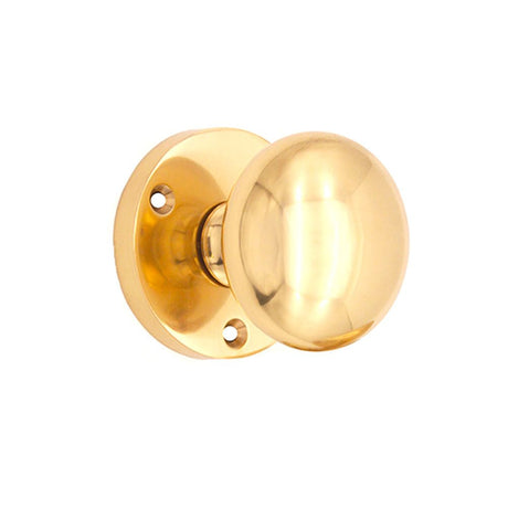 This is an image of Spira Brass - Victorian Door Knob Polished Brass available to order from T.H Wiggans Architectural Ironmongery in Kendal, quick delivery and discounted prices.