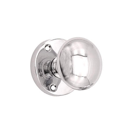 This is an image of Spira Brass - Victorian Door Knob Polished Chrome available to order from T.H Wiggans Architectural Ironmongery in Kendal, quick delivery and discounted prices.