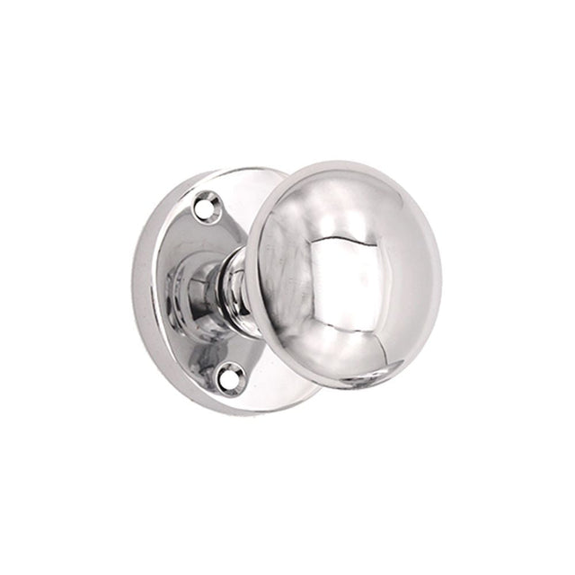 This is an image of Spira Brass - Victorian Door Knob Polished Chrome available to order from T.H Wiggans Architectural Ironmongery in Kendal, quick delivery and discounted prices.