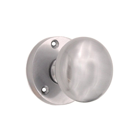 This is an image of Spira Brass - Victorian Door Knob Satin Chrome available to order from T.H Wiggans Architectural Ironmongery in Kendal, quick delivery and discounted prices.