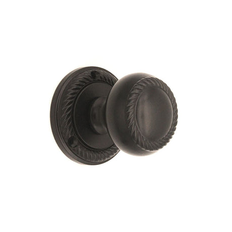 This is an image of Spira Brass - Georgian Mortice Door Knob Matt Black available to order from T.H Wiggans Architectural Ironmongery in Kendal, quick delivery and discounted prices.