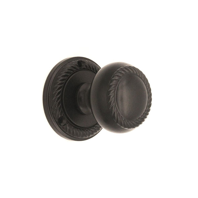 This is an image of Spira Brass - Georgian Mortice Door Knob Matt Black available to order from T.H Wiggans Architectural Ironmongery in Kendal, quick delivery and discounted prices.