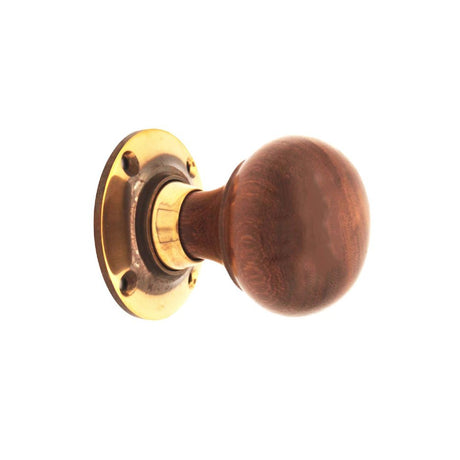 This is an image of Spira Brass - Rosewood Bun Rim/Mortice Door Knob Aged Brass available to order from T.H Wiggans Architectural Ironmongery in Kendal, quick delivery and discounted prices.