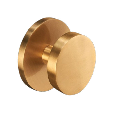 This is an image of Spira Brass - Circle Centre Door Knob Satin Brass available to order from T.H Wiggans Architectural Ironmongery in Kendal, quick delivery and discounted prices.